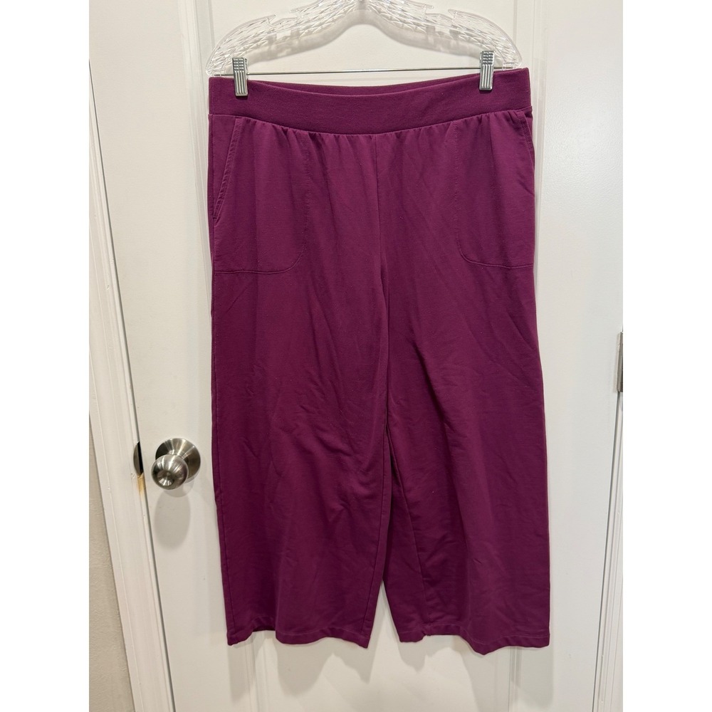 J.Jill Fit Womens Cropped Pants Wide Leg Purple Size M